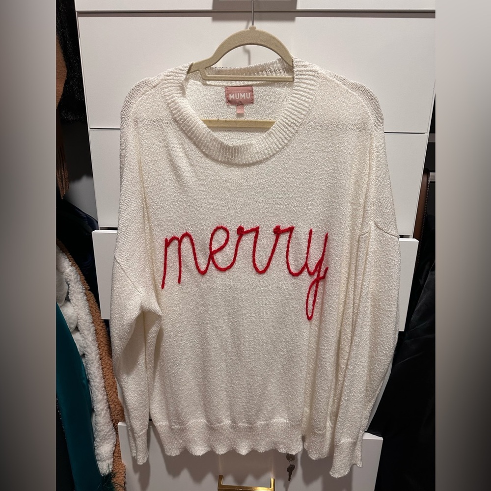 Show Me Your Mumu 'Merry' Embroidery sweater size Large